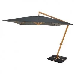 Maisons Du Monde Parasols Parasol Inclinable En Aluminium Avec Pied Toile Gris Anthracite 3x3