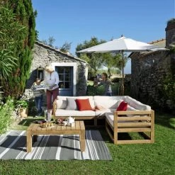 Maisons Du Monde Parasols Parasol Inclinable En Aluminium Toile écrue 3x3M -Tapis extérieur Soldes parasol inclinable en aluminium toile ecrue 3x3m 1000 16 34 139926 4