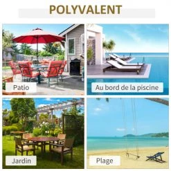 Outsunny Parasols Parasol Inclinable Rond Gris -Tapis extérieur Soldes parasol inclinable rond gris 5