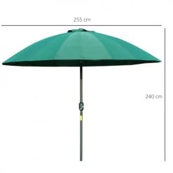 Outsunny Parasols Parasol Inclinable Rond Vert -Tapis extérieur Soldes parasol inclinable rond vert 3