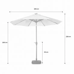 Alice's Garden Parasols Parasol Led D 2,7m Helios Bleu Canard, Mât Central, Lumière Intégrée -Tapis extérieur Soldes parasol led d 2 7m helios bleu canard mat central lumiere integree 5