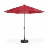 Alice's Garden Parasols Parasol Led D 2,7m Helios Rouge, Mât Central, Lumière Intégrée Et -Tapis extérieur Soldes parasol led d 2 7m helios rouge mat central lumiere integree et