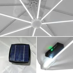 Happy Garden Parasols Parasol Led Déporté Rectangulaire 3x4m Blanc Avec Housse -Tapis extérieur Soldes parasol led deporte rectangulaire 3x4m blanc avec housse 4