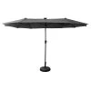 Happy Garden Parasols Parasol Led Double 2x4m En Acier Et Toile Gris -Tapis extérieur Soldes parasol led double 2x4m en acier et toile gris