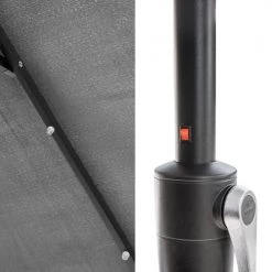 Happy Garden Parasols Parasol Led Double 2x4m En Acier Et Toile Gris -Tapis extérieur Soldes parasol led double 2x4m en acier et toile gris 3