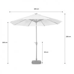 Alice's Garden Parasols Parasol LED Droit Rond En Aluminium Gris D2,7m -Tapis extérieur Soldes parasol led droit rond en aluminium gris d2 7m 3