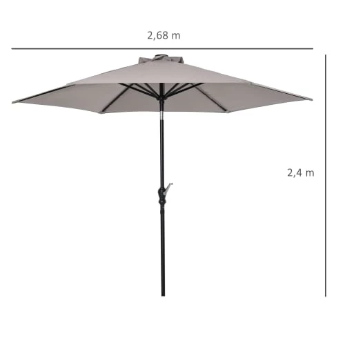 Outsunny Parasols Parasol Lumineux Hexagonal Inclinable Parasol LED Gris 5 Outsunny Parasols Parasol Lumineux Hexagonal Inclinable Parasol LED Gris – Image 3