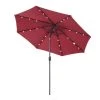 Outsunny Parasols Parasol Lumineux LED Octogonal Inclinable Bordeaux -Tapis extérieur Soldes parasol lumineux led octogonal inclinable bordeaux
