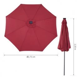 Outsunny Parasols Parasol Lumineux LED Octogonal Inclinable Bordeaux -Tapis extérieur Soldes parasol lumineux led octogonal inclinable bordeaux 2