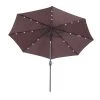 Outsunny Parasols Parasol Lumineux LED Octogonal Inclinable Chocolat -Tapis extérieur Soldes parasol lumineux led octogonal inclinable chocolat