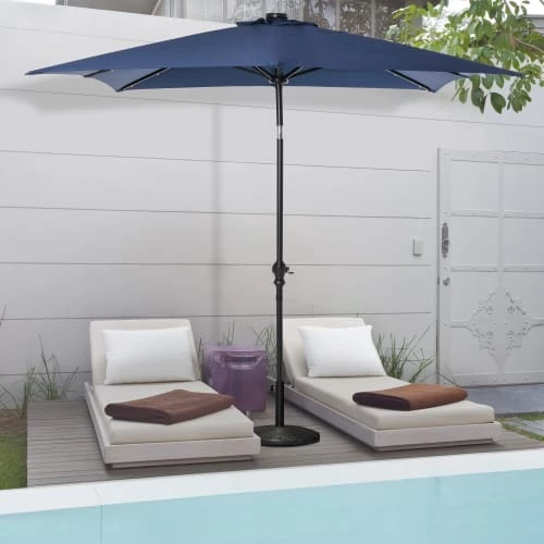 Outsunny Parasols Parasol Lumineux Rectangulaire Inclinable Bleu 4 Outsunny Parasols Parasol Lumineux Rectangulaire Inclinable Bleu – Image 2