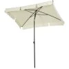 Outsunny Parasols Parasol Rectangulaire Inclinable Beige Clair -Tapis extérieur Soldes parasol rectangulaire inclinable beige clair