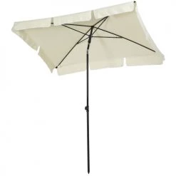 Outsunny Parasols Parasol Rectangulaire Inclinable Beige Clair