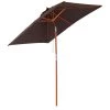 Outsunny Parasols Parasol Rectangulaire Inclinable Chocolat -Tapis extérieur Soldes parasol rectangulaire inclinable chocolat