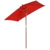 Outsunny Parasols Parasol Rectangulaire Inclinable Rouge -Tapis extérieur Soldes parasol rectangulaire inclinable rouge