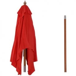 Outsunny Parasols Parasol Rectangulaire Inclinable Rouge -Tapis extérieur Soldes parasol rectangulaire inclinable rouge 4