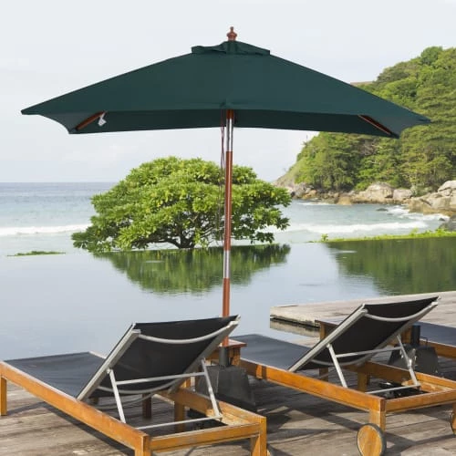 Outsunny Parasols Parasol Rectangulaire Inclinable Vert 4 Outsunny Parasols Parasol Rectangulaire Inclinable Vert – Image 2