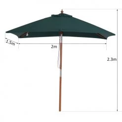 Outsunny Parasols Parasol Rectangulaire Inclinable Vert 10 Outsunny Parasols Parasol Rectangulaire Inclinable Vert -Tapis extérieur Soldes parasol rectangulaire inclinable vert 2