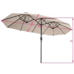 Tectake Parasols Parasol SILIA En Aluminium 460 X 270 Cm Réglable En Hauteur Beige -Tapis extérieur Soldes parasol silia en aluminium 460 x 270 cm reglable en hauteur beige 5