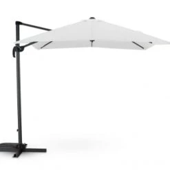 Kerama Parasols Parasol Suspendu Structure Anthracite Et Tissu Blanc 2,5×2,5m