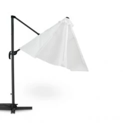 Kerama Parasols Parasol Suspendu Structure Anthracite Et Tissu Blanc 3m De Diamètre -Tapis extérieur Soldes parasol suspendu structure anthracite et tissu blanc 3m de diametre 3