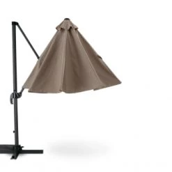 Kerama Parasols Parasol Suspendu Structure Anthracite Et Tissu Marron 3m De Diamètre -Tapis extérieur Soldes parasol suspendu structure anthracite et tissu marron 3m de diametre 4