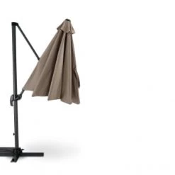 Kerama Parasols Parasol Suspendu Structure Anthracite Et Tissu Marron 3m De Diamètre -Tapis extérieur Soldes parasol suspendu structure anthracite et tissu marron 3m de diametre 5