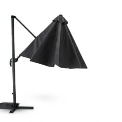 Kerama Parasols Parasol Suspendu Structure Et Tissu Gris Anthracite 3m De Diamètre -Tapis extérieur Soldes parasol suspendu structure et tissu gris anthracite 3m de diametre 3