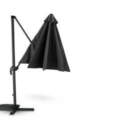 Kerama Parasols Parasol Suspendu Structure Et Tissu Gris Anthracite 3m De Diamètre -Tapis extérieur Soldes parasol suspendu structure et tissu gris anthracite 3m de diametre 4