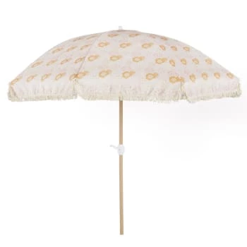 Maisons Du Monde Parasols Parasol Vintage En Toile Vert Kaki, Orange, Beige Et Rose – Image 5