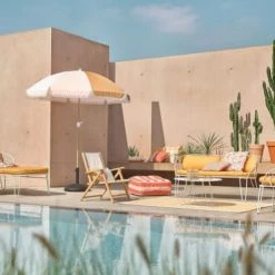 Maisons Du Monde Parasols Parasol Vintage En Toile Vert Kaki, Orange, Beige Et Rose -Tapis extérieur Soldes parasol vintage en toile vert kaki orange beige et rose 1000 3 4 219354 3