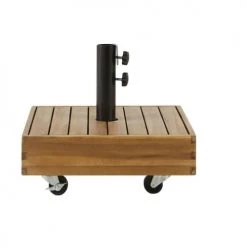 Maisons Du Monde Parasols Pied De Parasol En Béton Recouvert De Bois D'acacia Massif à Roulettes 35 Kg