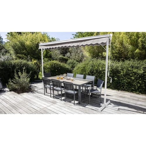 Oviala Parasols Store Double écru Pente Motorisé Avec Coffre 3x4m 6 Oviala Parasols Store Double écru Pente Motorisé Avec Coffre 3x4m – Image 4