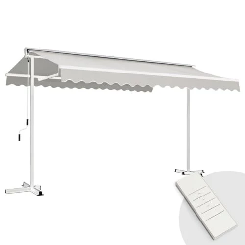Oviala Parasols Store Double écru Pente Motorisé Avec Coffre 3x4m 3 Oviala Parasols Store Double écru Pente Motorisé Avec Coffre 3x4m