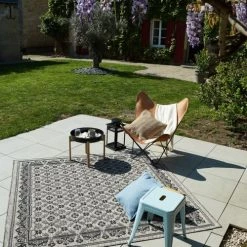 Nazar Tapis Extérieur Tapis Carré Extérieur Motif Ottoman Anthracite Et Gris - 200X200 -Tapis extérieur Soldes tapis carre exterieur motif ottoman anthracite et gris 200x200 3