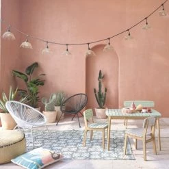 Maisons Du Monde Tapis Extérieur Tapis D'extérieur Beige Imprimé Feuillages Verts 140x200 -Tapis extérieur Soldes tapis d exterieur beige imprime feuillages verts 140x200 1000 0 33 200277 5