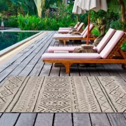 Unitrama Tapis Extérieur Tapis D'extérieur-intérieur Beige 140x200 Cm -Tapis extérieur Soldes tapis d exterieur interieur beige 140x200 cm 4