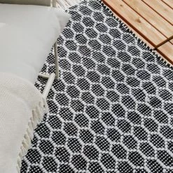 Benuta Tapis Extérieur Tapis D'extérieur & Intérieur Blanc & Noir 200x300 Cm -Tapis extérieur Soldes tapis d exterieur interieur blanc noir 200x300 cm 2
