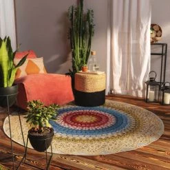 Benuta Tapis Extérieur Tapis D'extérieur & Intérieur Rond Multicouleur D 160 -Tapis extérieur Soldes tapis d exterieur interieur rond multicouleur d 160 13