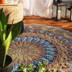 Benuta Tapis Extérieur Tapis D'extérieur & Intérieur Rond Multicouleur D 160 -Tapis extérieur Soldes tapis d exterieur interieur rond multicouleur d 160 32