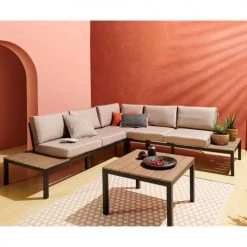 Oviala Tapis Extérieur Tapis D'extérieur Polypropylène Taupe 180 X 120 Cm -Tapis extérieur Soldes tapis d exterieur polypropylene taupe 180 x 120 cm 4