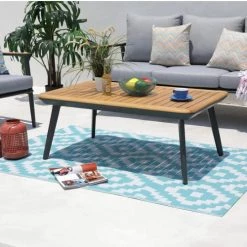 RED DECO Tapis Extérieur Tapis D'extérieur Réversible Bleu 180x120cm -Tapis extérieur Soldes tapis d exterieur reversible bleu 180x120cm 1