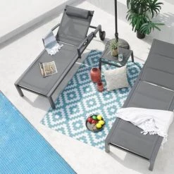 RED DECO Tapis Extérieur Tapis D'extérieur Réversible Bleu 180x120cm -Tapis extérieur Soldes tapis d exterieur reversible bleu 180x120cm 3