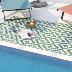 RED DECO Tapis Extérieur Tapis D'extérieur Réversible Vert 180x120cm -Tapis extérieur Soldes tapis d exterieur reversible vert 180x120cm 2