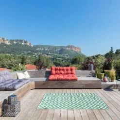 RED DECO Tapis Extérieur Tapis D'extérieur Réversible Vert 180x120cm -Tapis extérieur Soldes tapis d exterieur reversible vert 180x120cm 3