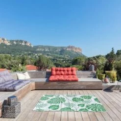 RED DECO Tapis Extérieur Tapis D'extérieur Réversible Vert 180x90cm -Tapis extérieur Soldes tapis d exterieur reversible vert 180x90cm 3