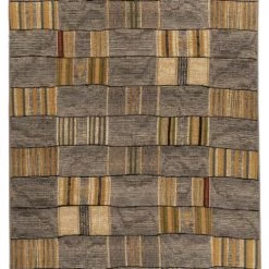 Gino Falcone Tapis Extérieur Tapis D'extérieur Tissé Plat - Gris Doré 80x165 Cm