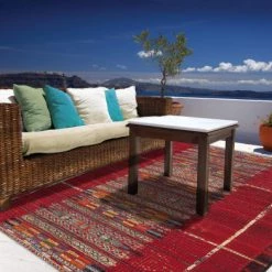 Gino Falcone Tapis Extérieur Tapis D'extérieur Tissé Plat - Rouge 160x235 Cm -Tapis extérieur Soldes tapis d exterieur tisse plat rouge 160x235 cm 1