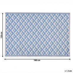 Beliani Tapis Extérieur Tapis En Plastique Bleu 180x120cm -Tapis extérieur Soldes tapis en plastique bleu 180x120cm 11