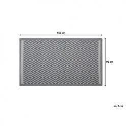 Beliani Tapis Extérieur Tapis En Plastique Gris 150x90cm -Tapis extérieur Soldes tapis en plastique gris 150x90cm 4